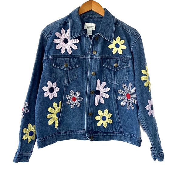 Christopher & Banks Jackets & Coats Christopher Banks Vintage Daisy Embroidered Denim Jacket